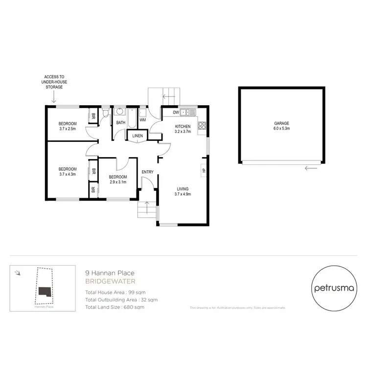 Floorplan of Homely house listing, 9 Hannan Place, Bridgewater TAS 7030