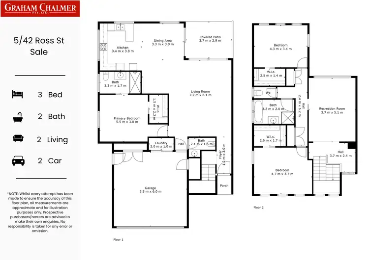 Floorplan of Homely townhouse listing, 5/42 Ross Street, Sale VIC 3850