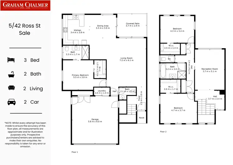 Floorplan of Homely townhouse listing, 5/42 Ross Street, Sale VIC 3850