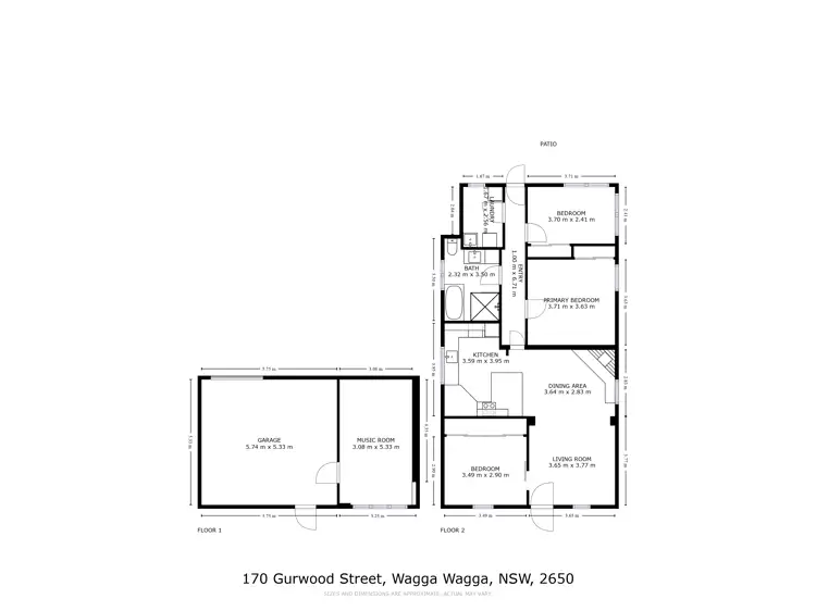 Floorplan of Homely house listing, 170 Gurwood Street, Wagga Wagga NSW 2650