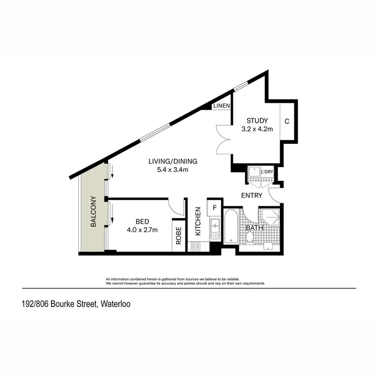 Floorplan of Homely apartment listing, 192/806 Bourke Street, Waterloo NSW 2017