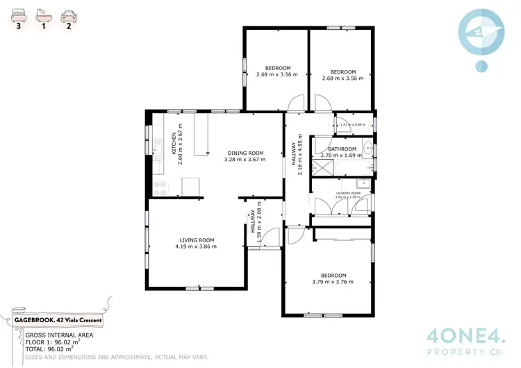 Floorplan of Homely house listing, 42 Viola Crescent, Gagebrook TAS 7030