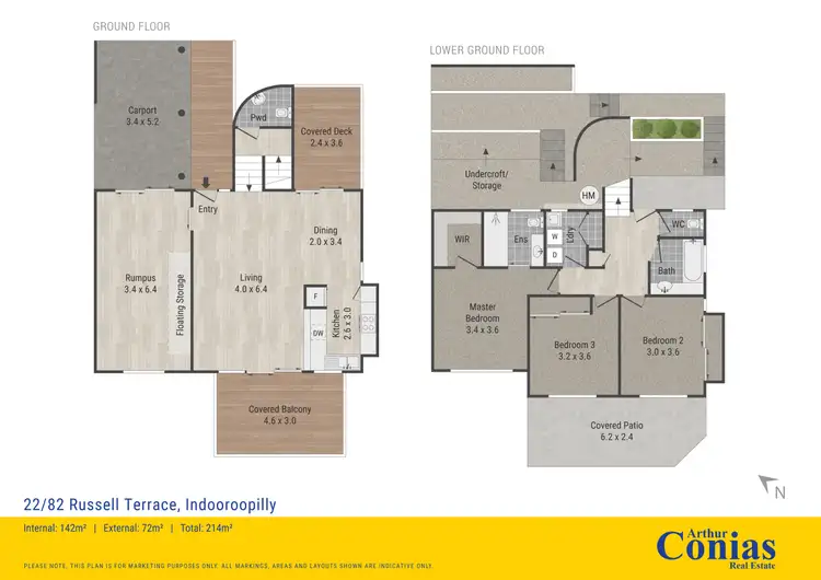 Floorplan of Homely townhouse listing, 22/82 Russell Terrace, Indooroopilly QLD 4068