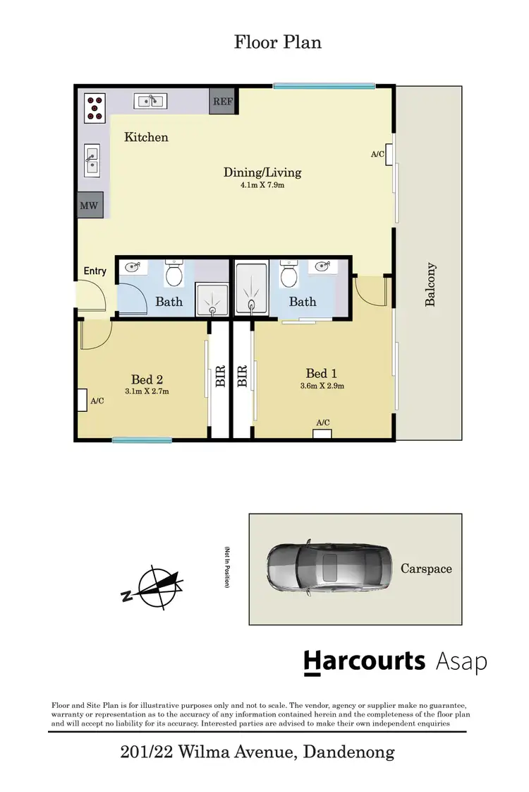 Floorplan of Homely apartment listing, 201/22 Wilma Avenue, Dandenong VIC 3175