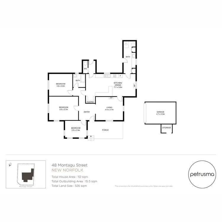 Floorplan of Homely house listing, 48 Montagu Street, New Norfolk TAS 7140