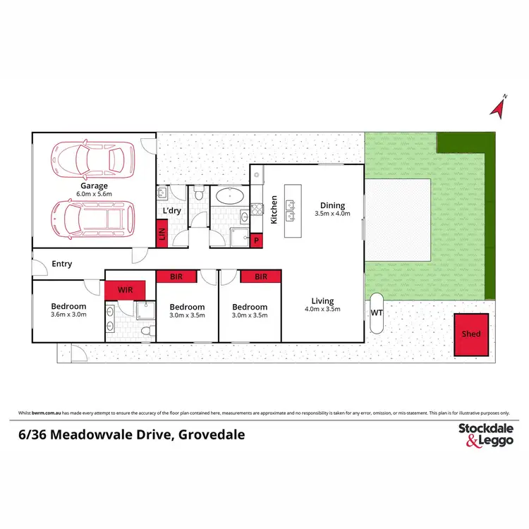 Floorplan of Homely townhouse listing, 6/36 Meadowvale Drive, Grovedale VIC 3216