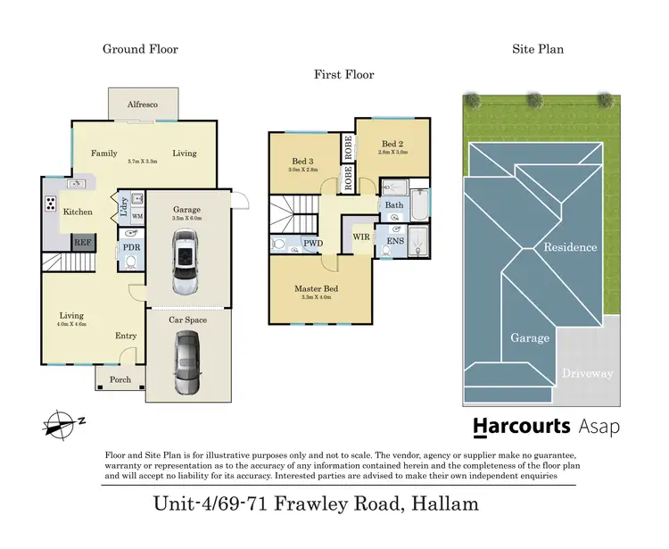 Floorplan of Homely townhouse listing, 4/69-71 Frawley Road, Hallam VIC 3803