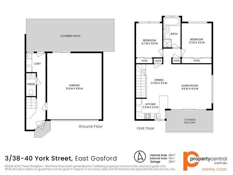 Floorplan of Homely townhouse listing, 3/38-40 York Street, East Gosford NSW 2250