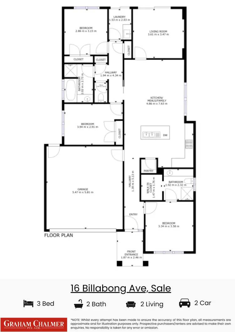 Floorplan of Homely house listing, 16 Billabong Avenue, Sale VIC 3850