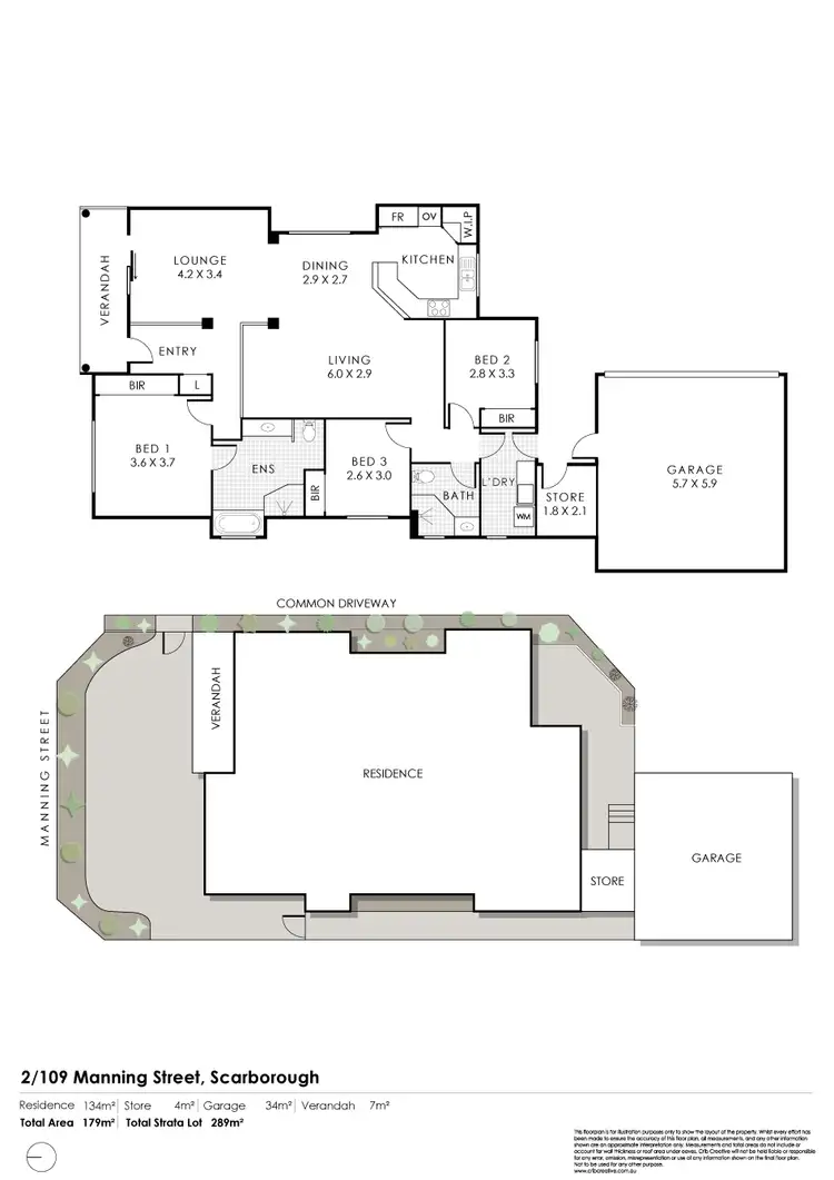 Floorplan of Homely villa listing, 2/109 Manning Street, Scarborough WA 6019