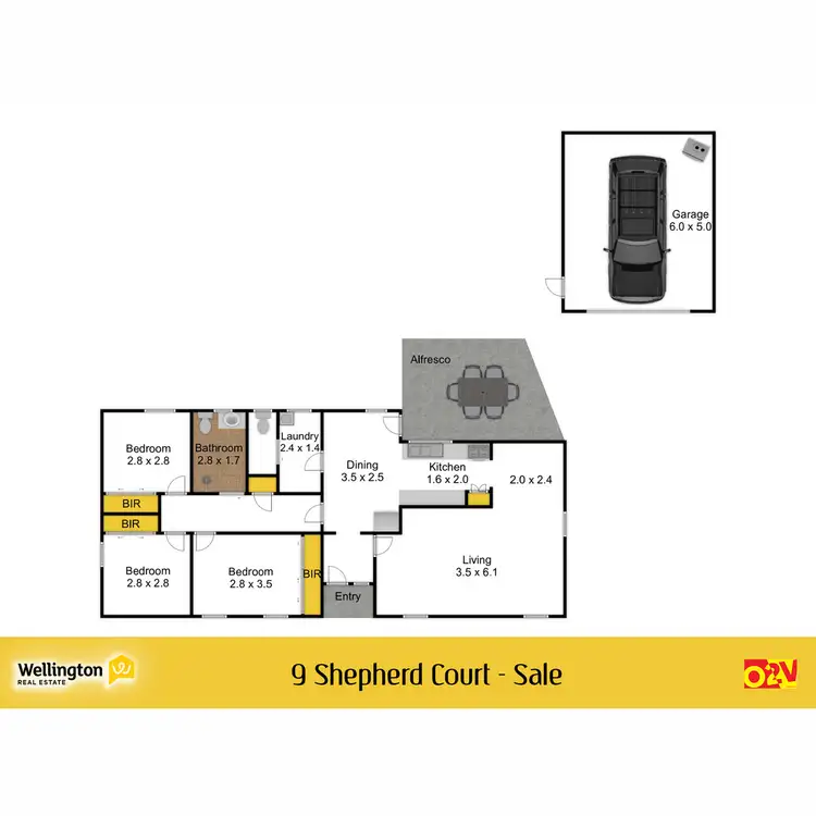 Floorplan of Homely house listing, 9 Shepherd Court, Sale VIC 3850