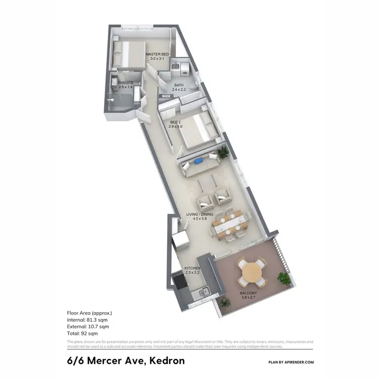 Floorplan of Homely apartment listing, 6/6 Mercer Avenue, Kedron QLD 4031