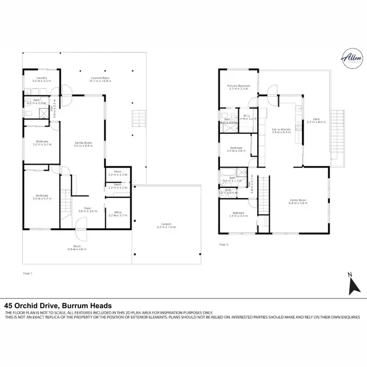 Floorplan of Homely house listing, 45 Orchid Drive, Burrum Heads QLD 4659