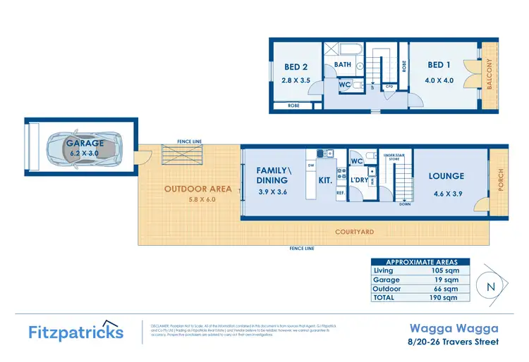 Floorplan of Homely townhouse listing, 8/20-26 Travers Street, Wagga Wagga NSW 2650