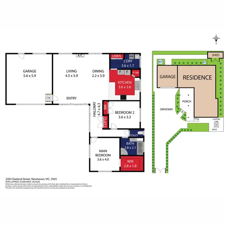 Floorplan of Homely unit listing, 2/20 Cleeland Street, Newhaven VIC 3925