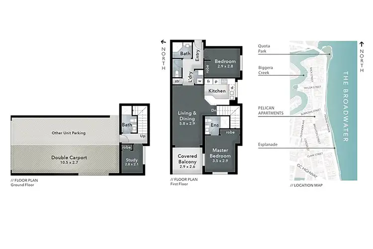 Floorplan of Homely apartment listing, 1/77 Brighton Street, Biggera Waters QLD 4216