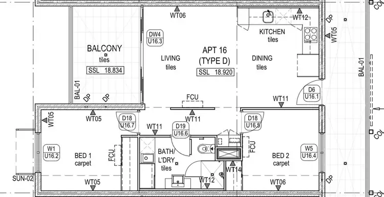 Floorplan of Homely apartment listing, 16/65 Wicca Street, Kewdale WA 6105