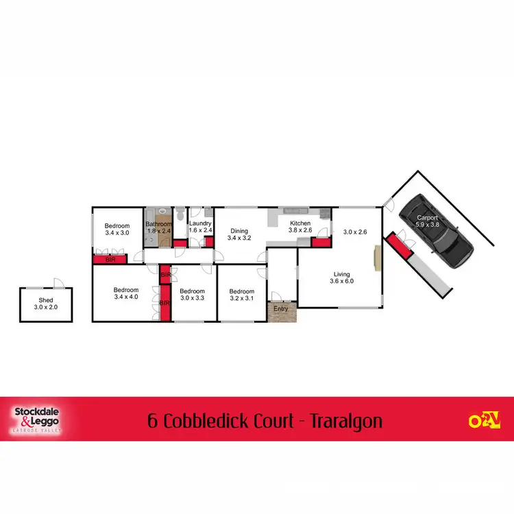 Floorplan of Homely house listing, 6 Cobbledick Court, Traralgon VIC 3844