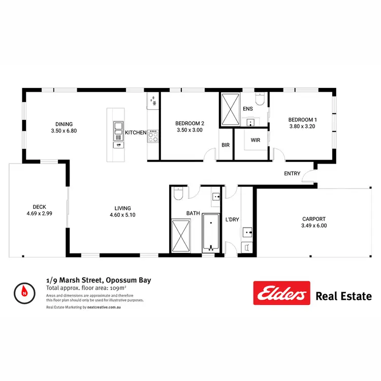 Floorplan of Homely house listing, 2/9 Marsh Street, Opossum Bay TAS 7023