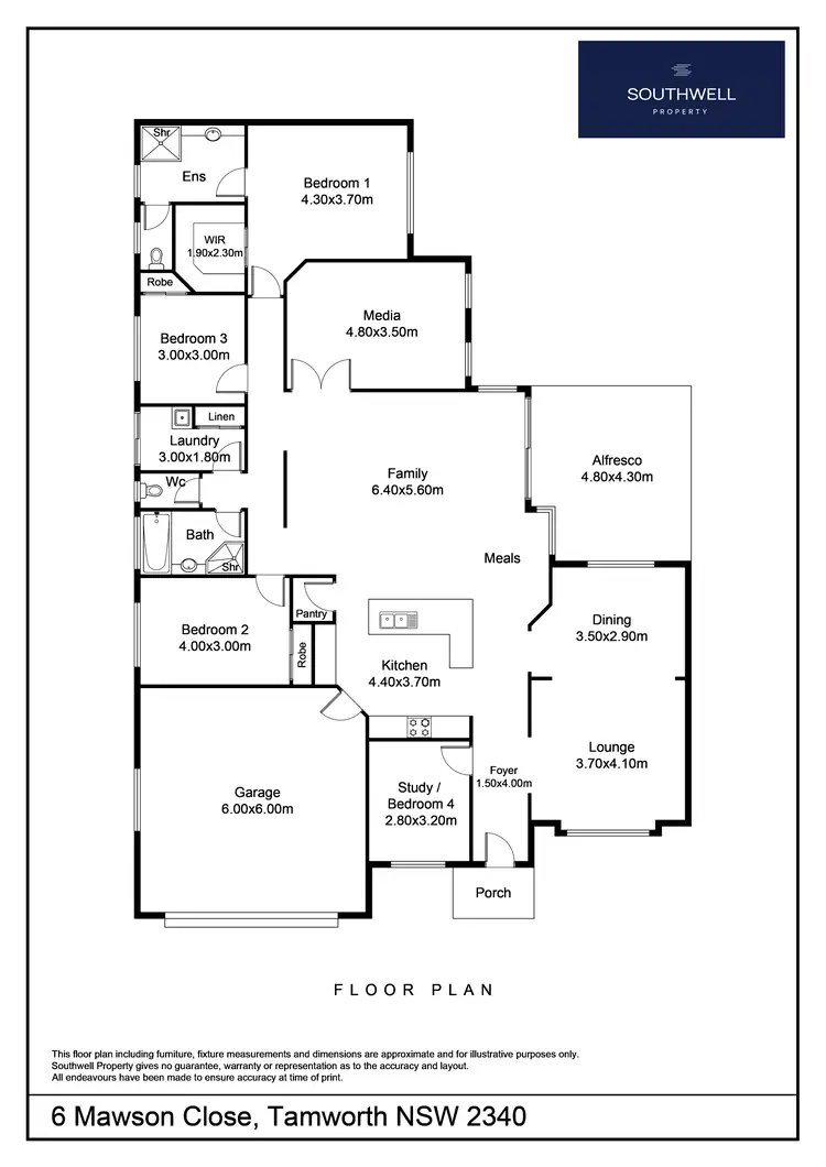 Floorplan of Homely house listing, 6 Mawson Close, Tamworth NSW 2340