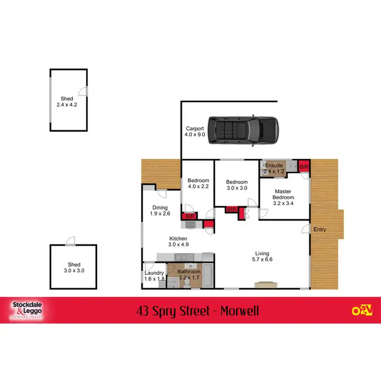Floorplan of Homely house listing, 43 Spry Street, Morwell VIC 3840