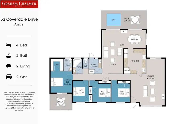 Floorplan of Homely house listing, 53 Coverdale Drive, Sale VIC 3850