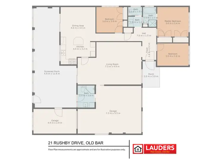 Floorplan of Homely house listing, 21 Rushby Drive, Old Bar NSW 2430