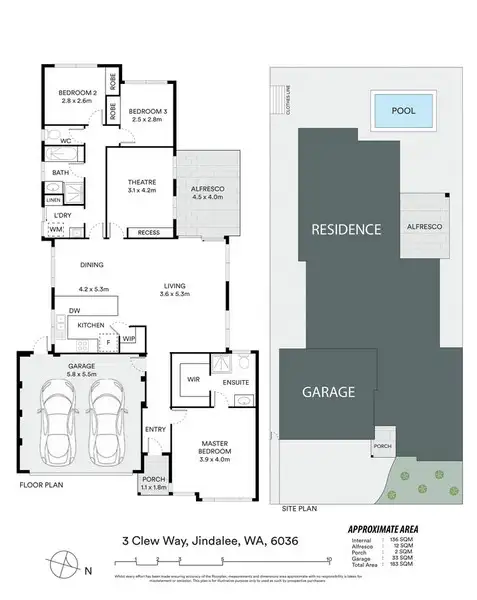 Floorplan of Homely house listing, 3 Clew Way, Jindalee WA 6036