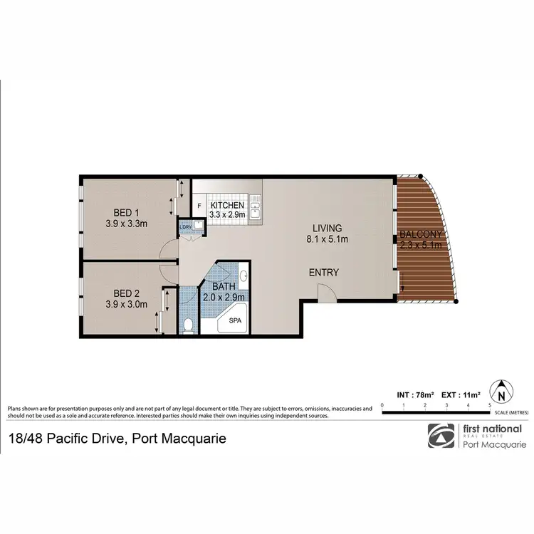 Floorplan of Homely unit listing, 18/48 Pacific Drive, Port Macquarie NSW 2444