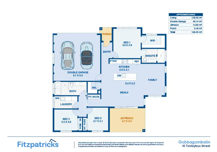 Floorplan of Homely villa listing, 10 Tooleybuc Street, Gobbagombalin NSW 2650