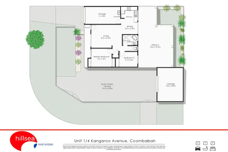 Floorplan of Homely semi-detached listing, 1/4 Kangaroo Avenue, Coombabah QLD 4216