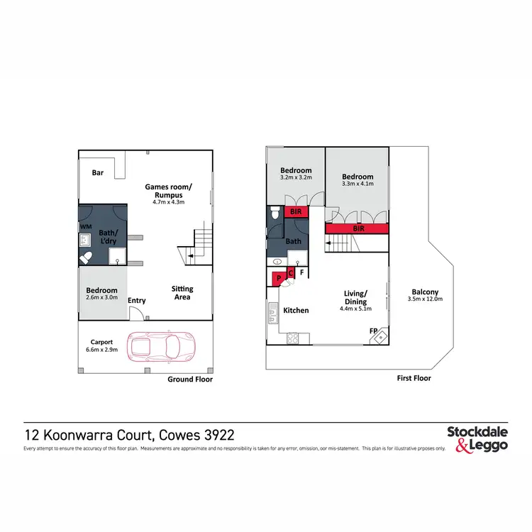Floorplan of Homely house listing, 12 Koonwarra Court, Cowes VIC 3922