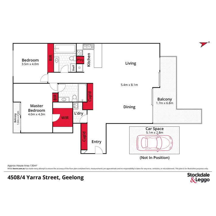 Floorplan of Homely apartment listing, 4508/4 Yarra Street, Geelong VIC 3220