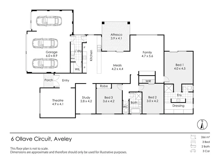Floorplan of Homely house listing, 6 Ollave Circuit, Aveley WA 6069