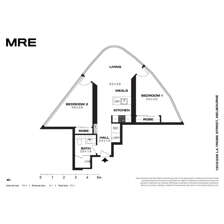 Floorplan of Homely apartment listing, 1303/228 La Trobe Street, Melbourne VIC 3000