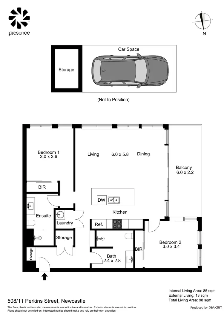 Floorplan of Homely unit listing, 508/11 Perkins Street, Newcastle NSW 2300