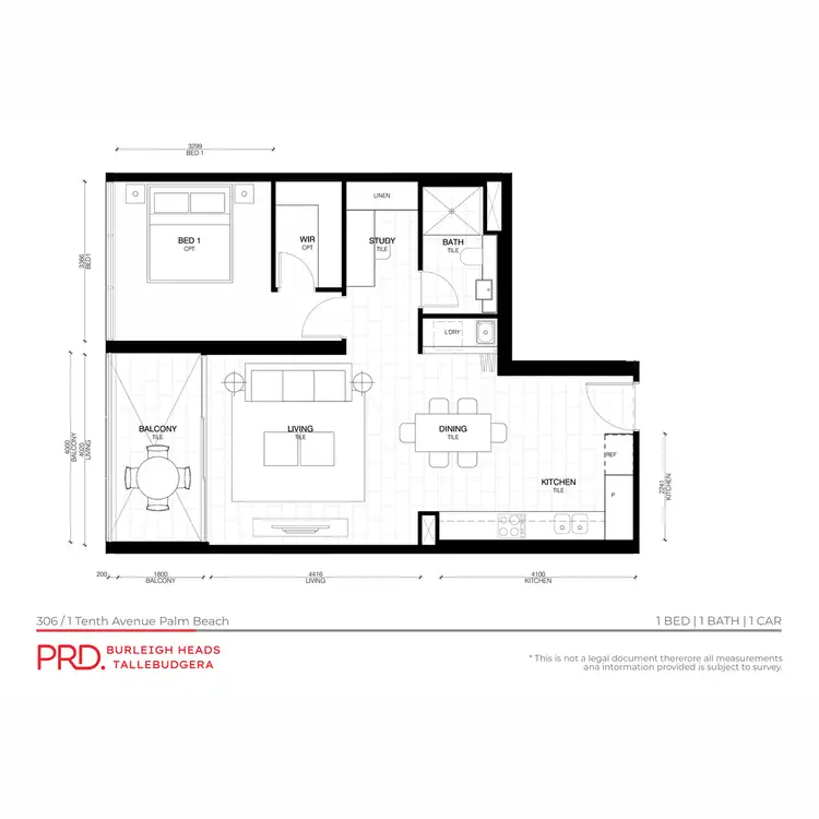 Floorplan of Homely unit listing, 306/1 Tenth Avenue, Palm Beach QLD 4221