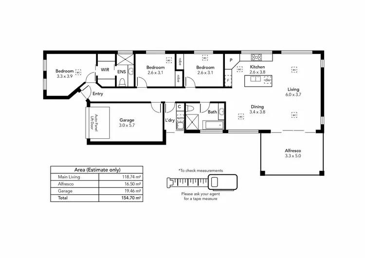 Floorplan of Homely house listing, 3b Fourth Avenue, Seaton SA 5023