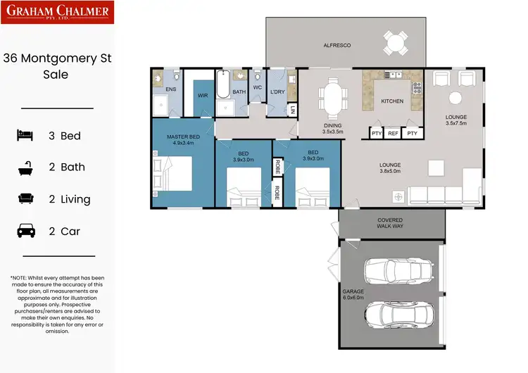 Floorplan of Homely house listing, 36 Montgomery Street, Sale VIC 3850