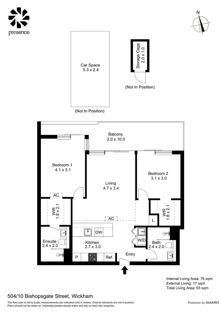 Floorplan of Homely unit listing, 504/10 Bishopsgate Street, Wickham NSW 2293
