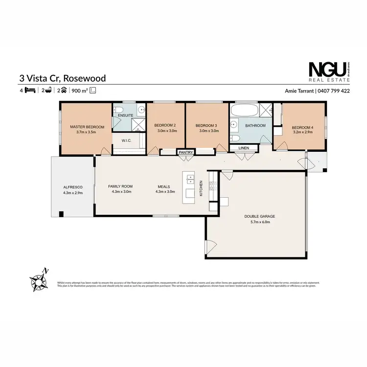 Floorplan of Homely house listing, 3 Vista Crescent, Rosewood QLD 4340