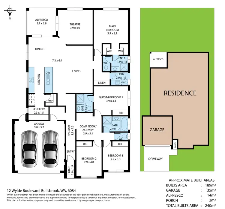Floorplan of Homely house listing, 12 Wylde Boulevard, Bullsbrook WA 6084