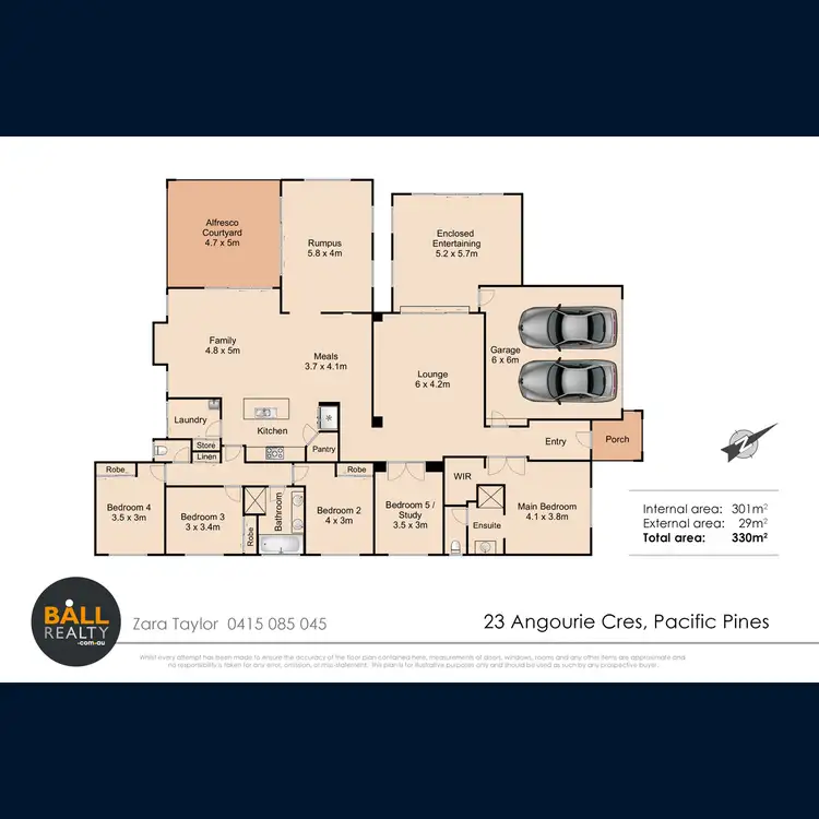 Floorplan of Homely house listing, 23 Angourie Crescent, Pacific Pines QLD 4211