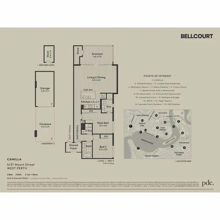 Floorplan of Homely apartment listing, 5/37 Mount Street, West Perth WA 6005