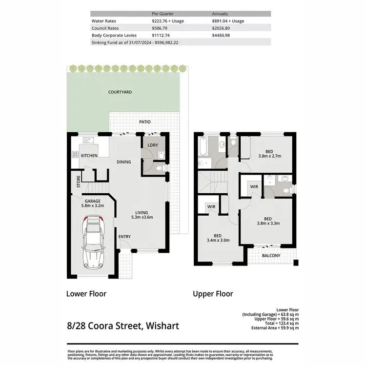 Floorplan of Homely townhouse listing, 8/28 Coora Street, Wishart QLD 4122