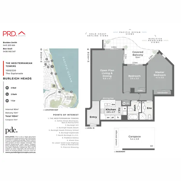 Floorplan of Homely unit listing, 1005/220 The Esplanade, Burleigh Heads QLD 4220