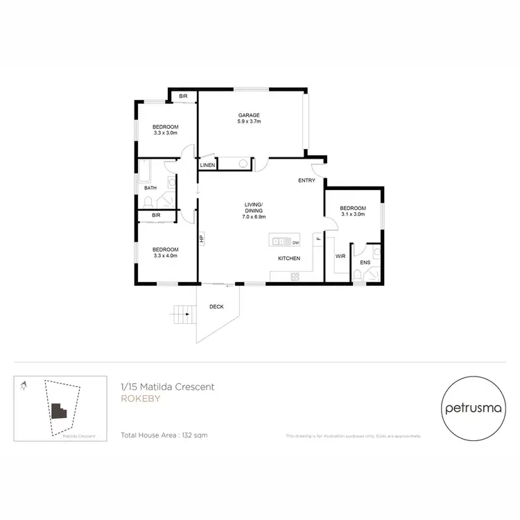 Floorplan of Homely unit listing, 1/15 Matilda Crescent, Rokeby TAS 7019