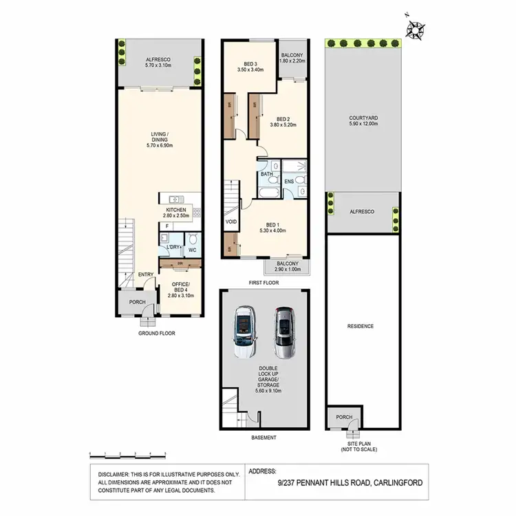 Floorplan of Homely townhouse listing, 9/237 Pennant Hills Road, Carlingford NSW 2118