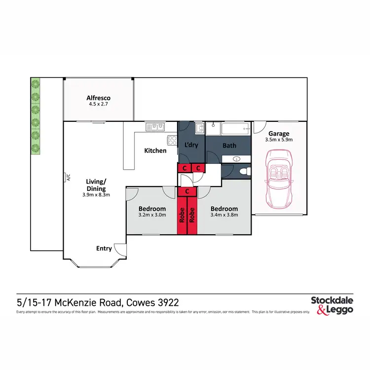 Floorplan of Homely unit listing, 5/15 - 17 Mckenzie Road, Cowes VIC 3922