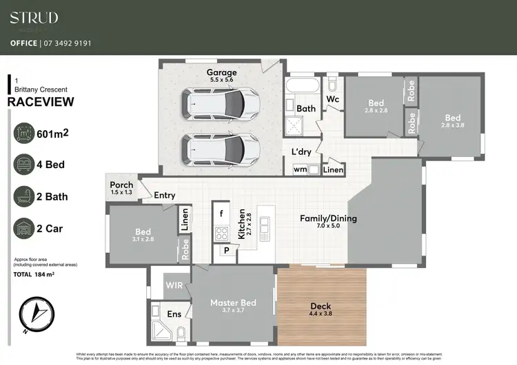 Floorplan of Homely house listing, 1 Brittany Crescent, Raceview QLD 4305